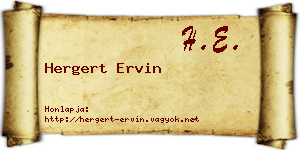 Hergert Ervin névjegykártya