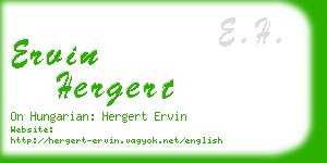 ervin hergert business card